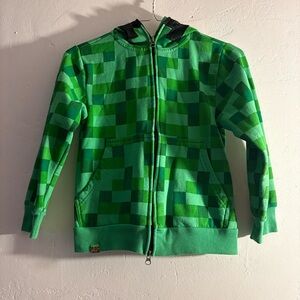 JINX Minecraft Creeper Full Zip Hoodie Youth XS